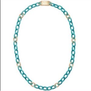 Michael Kors Resin/metal Turquoise chain necklace
